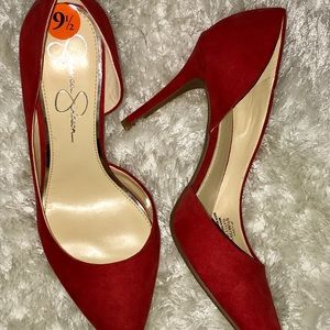 Jessica Simpson 9 1/2 Red Suede Pumps